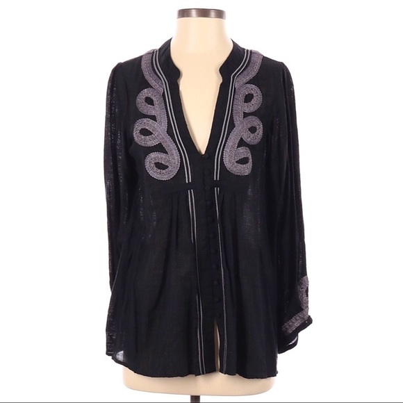 Joie Ayana Silk Embroidered Tunic Top - Picture 3 of 9